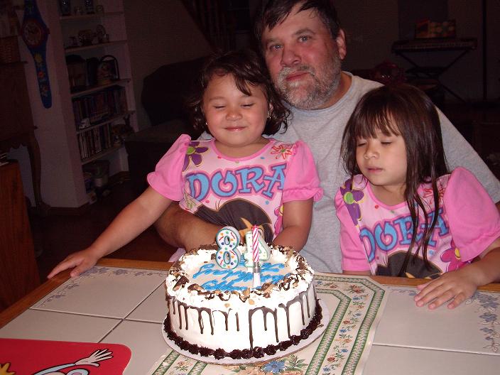 Sam &amp;amp;amp; Tara with Dad on his b-day.